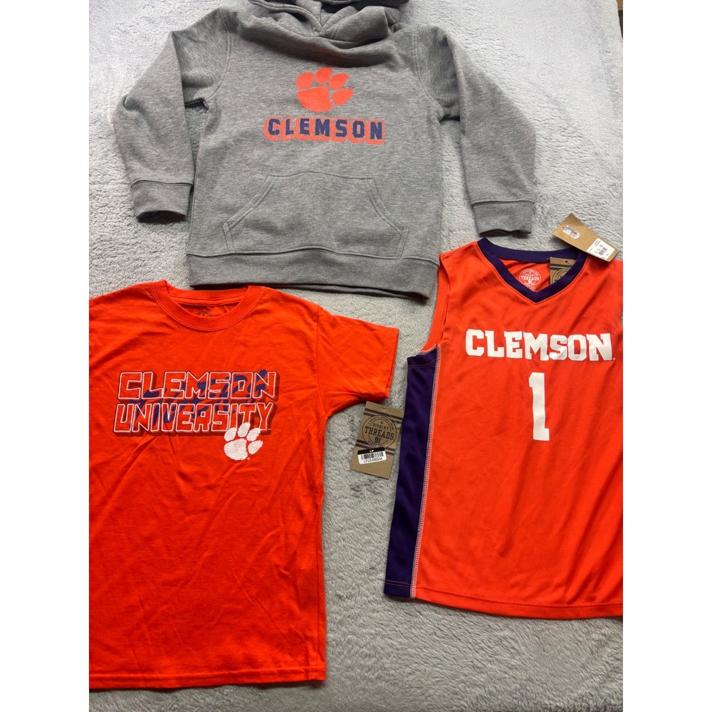 Clemson Tigers Kids Bundle Rivalry Threads Hoodie Jersey T-Shirt Size S 6/7 NWT